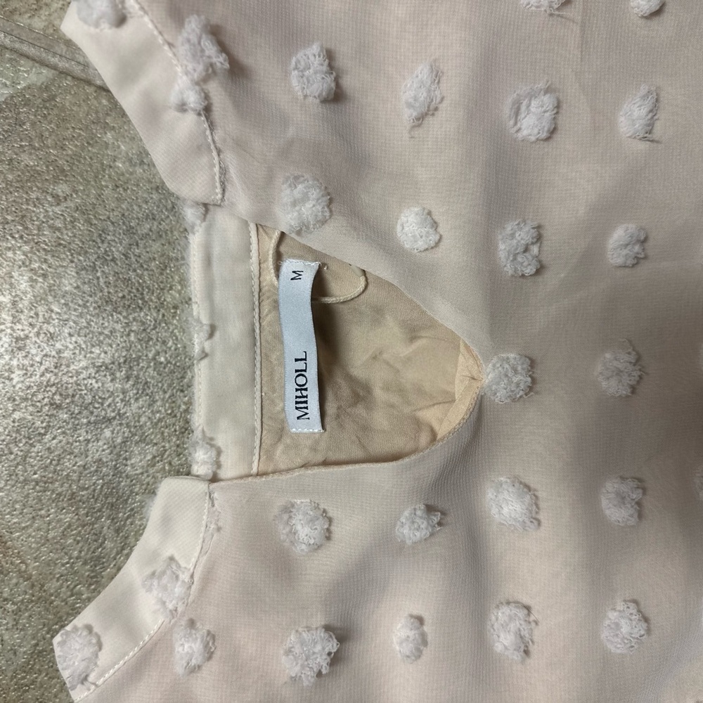 MIHOL Cream Pom-Pom Dress w/ Pockets – Size M - Picture 6 of 7